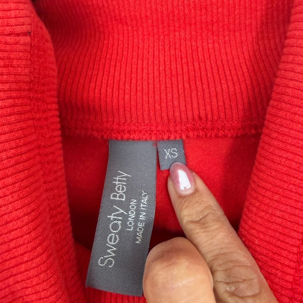 Sweaty Betty Red Harmonise Luxe Funnel Neck Sweatshirt SB5919 XS - Picture 4 of 10